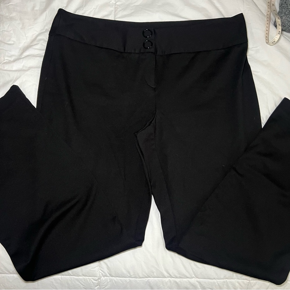 ALFANI Black Curvy Fit Trouser Leg Pants Comfort Waist Womens Plus Sz 18 Office
